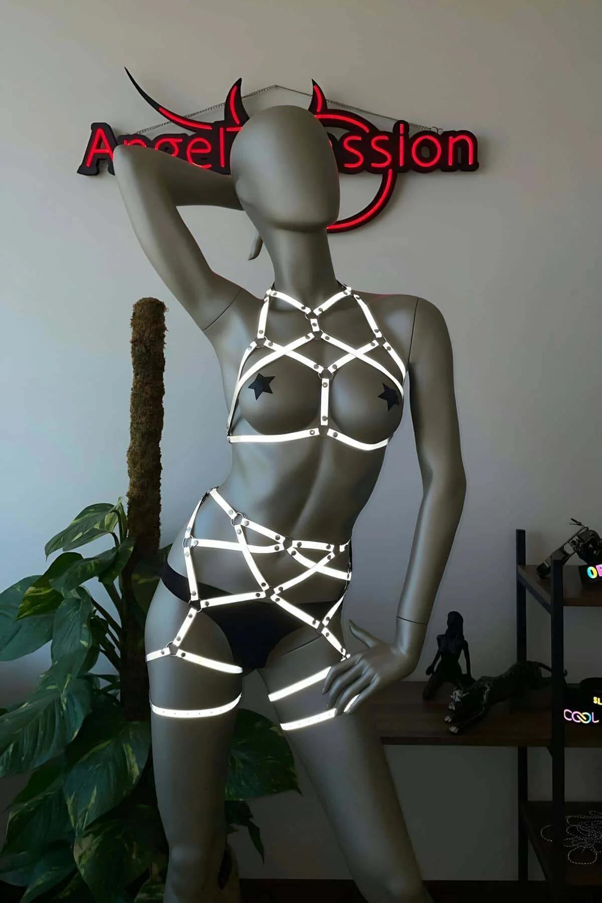 Bayan İç Giyim Karanlıkta Parlayan Harness - APFT415
