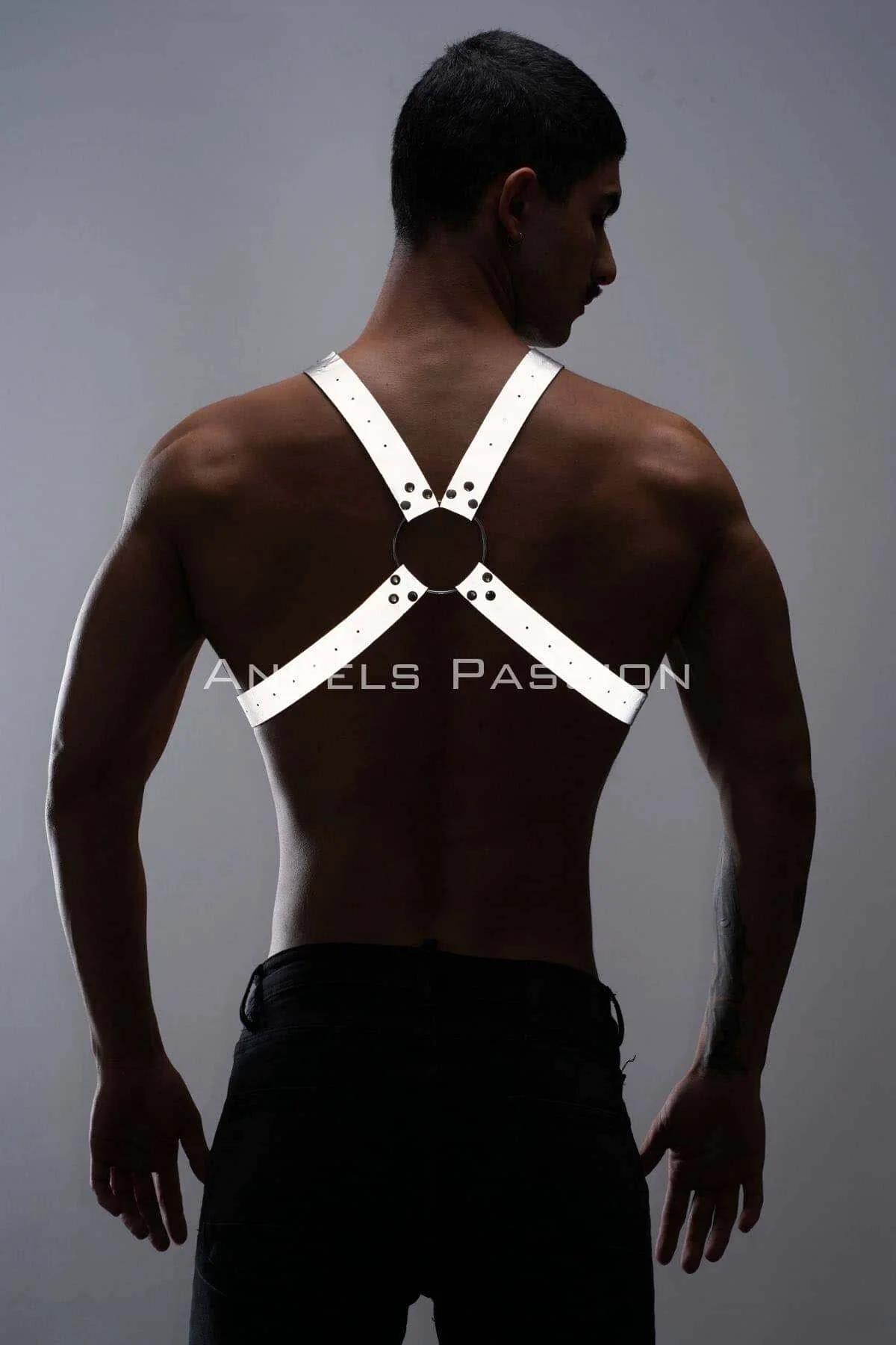Karanlıkta Parlayan (Reflektörlü) Erkek Göğüs Harness, Parti Aksesuar - APFTM95